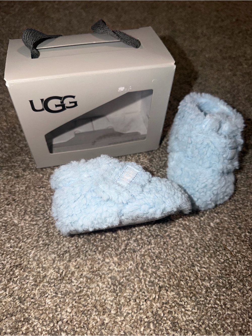 UGG Light Blue Fuzzy Baby Bootie Slippers